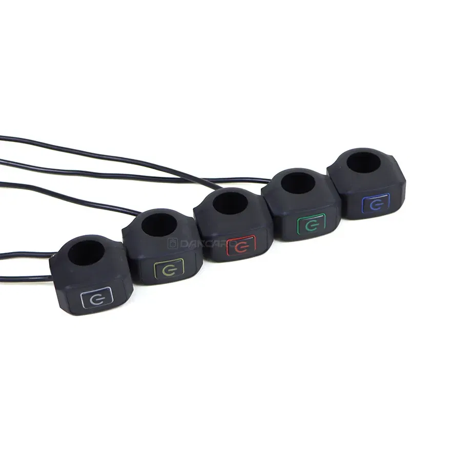 Color: Ivory - Motorcycle Handlebar Switch with LED Light 7/8'' 22mm Momentry Buttton for Electric Star Kill Waterproof Control Switch Button