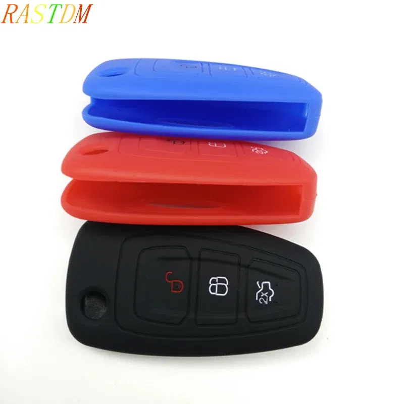 Silicone car smart key cover remote bag fit for Ford Focus 3 MK3 ST RS Ecosport kuga escape New fiesta , 3 Buttons smart key