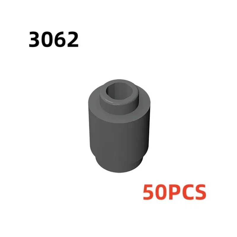 Color: Red - 50PCS 3062b 30068 35390 3062 Accessories 1x1 Cylindrical Brick DIY Buildings? Blocks Educational Toys City Toy