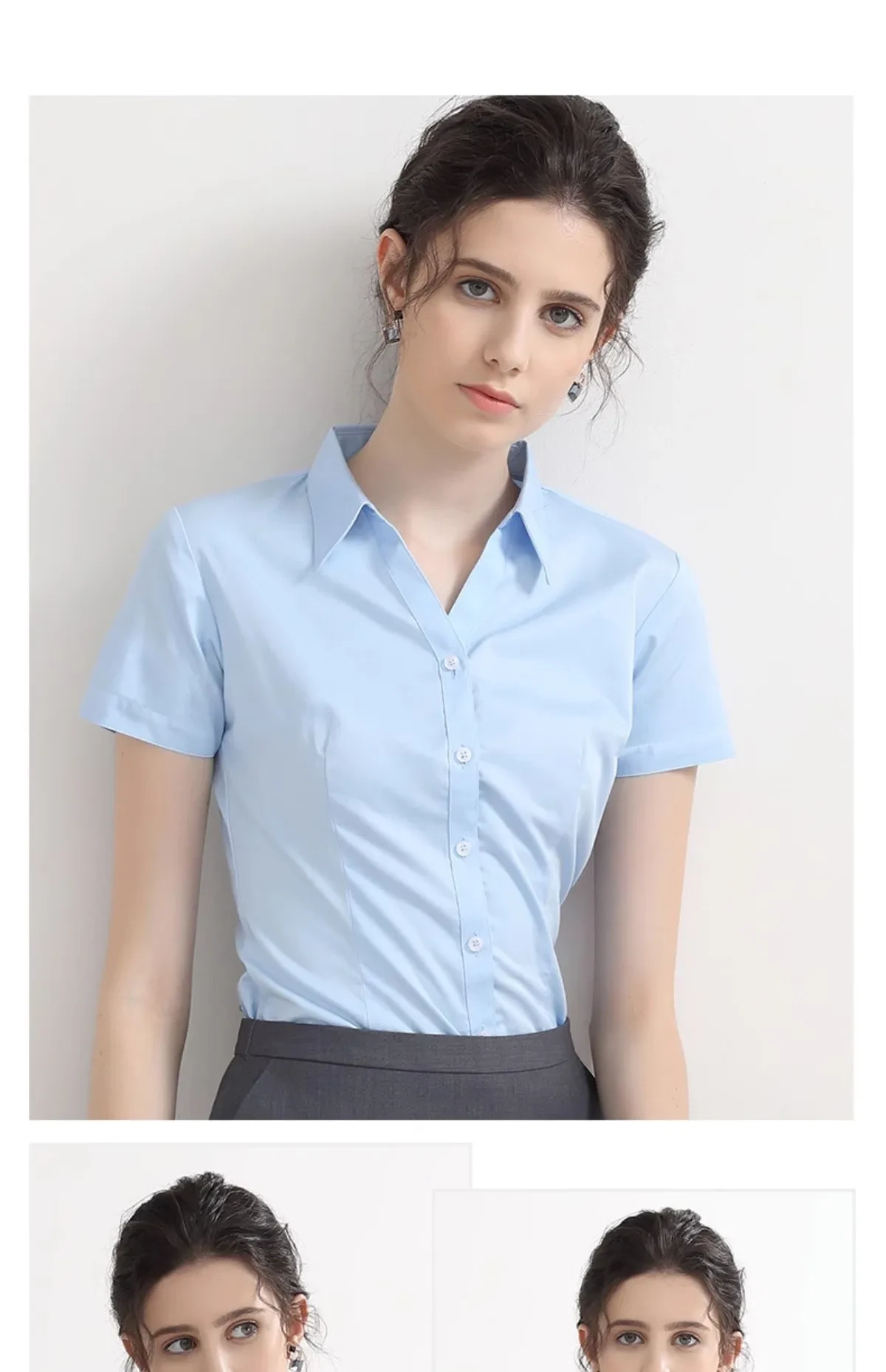 Women's Short Sleeve Shirts with Collars