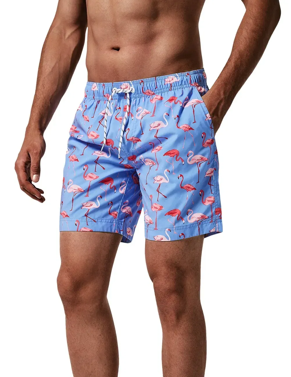 Color: Gold, Size: XL - Men's Swimwear Flamingo 3d Surfing Board Short Kids Beach Shorts Men Trunks Masculina Swimsuit Sports Pants Briefs Boy