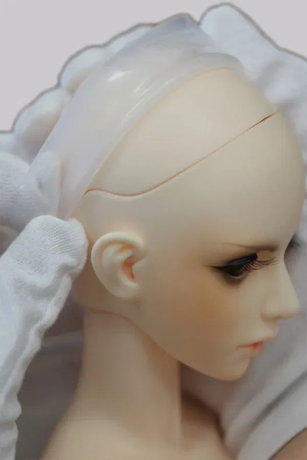 Color: WHITE, Size: M - 1/8 1/10 1/12  1/6 1/4 1/3 70cm aod dod msd yosd sd bjd doll Clear Silicone Wig Cap