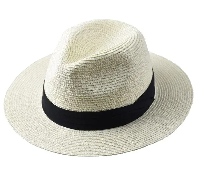 Color: WHITE, Size: XS?€old?‰ - Large Size XL61-64cm Panama Sun Hats Men Wide Brim Straw Caps Women Summer Big Head Beach Hat Male Plus Size Fedora Hat 58-60cm