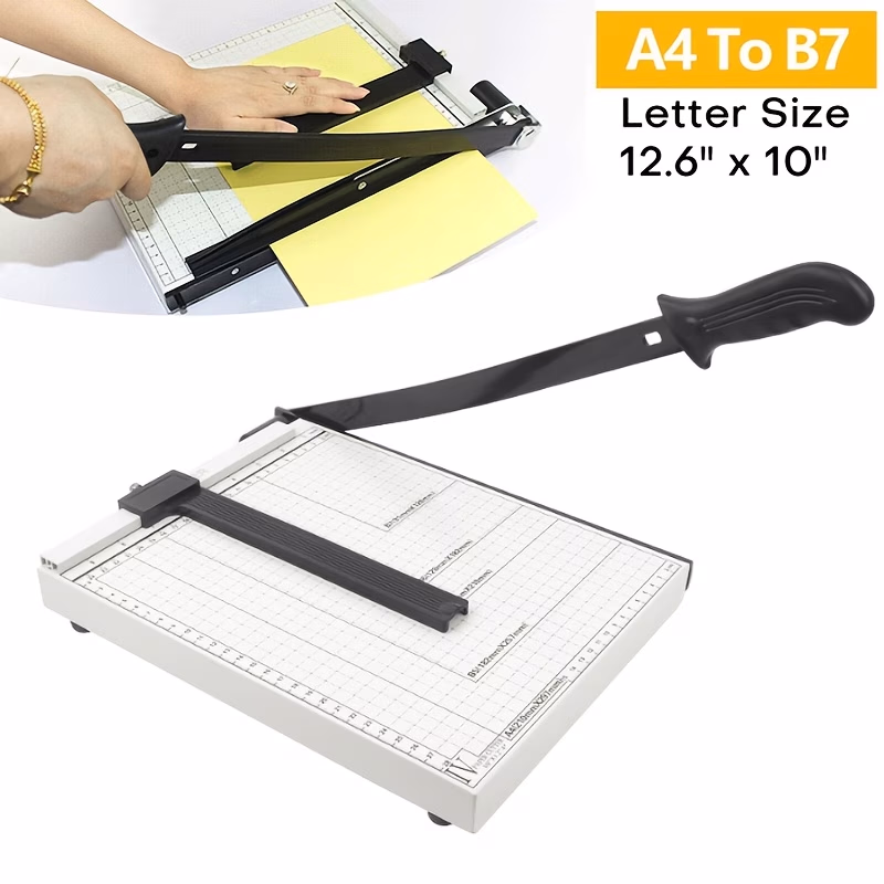1pc A4 Paper Cutter – Plastic Base Paper Cutter with Grid Lines, Capacity of 10 Sheets