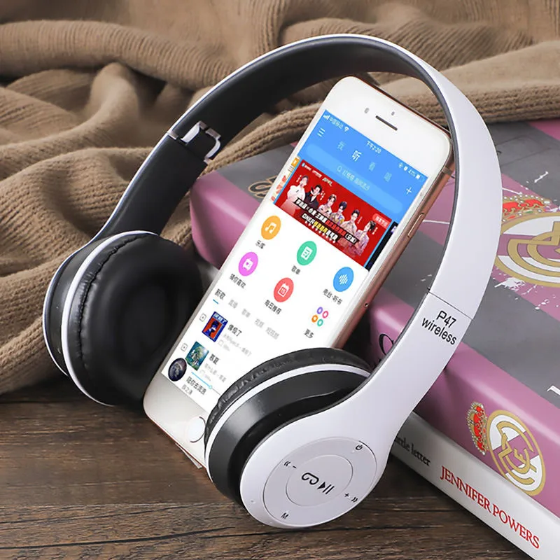 Color: Red - Stereo P47 Headset 5.0 Bluetooth Headset Folding Series Wireless Sports Game Headset for iPhone XiaoMi