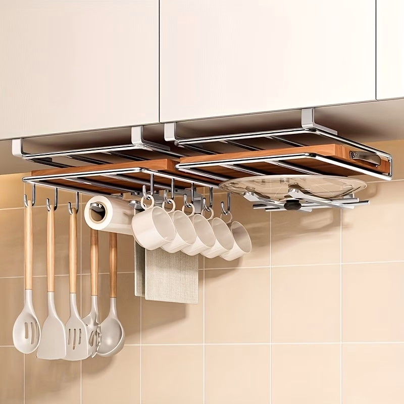 Stainless Steel Double-Layer Kitchen Storage Rack – Durable Utility Rack for Kitchen Organization