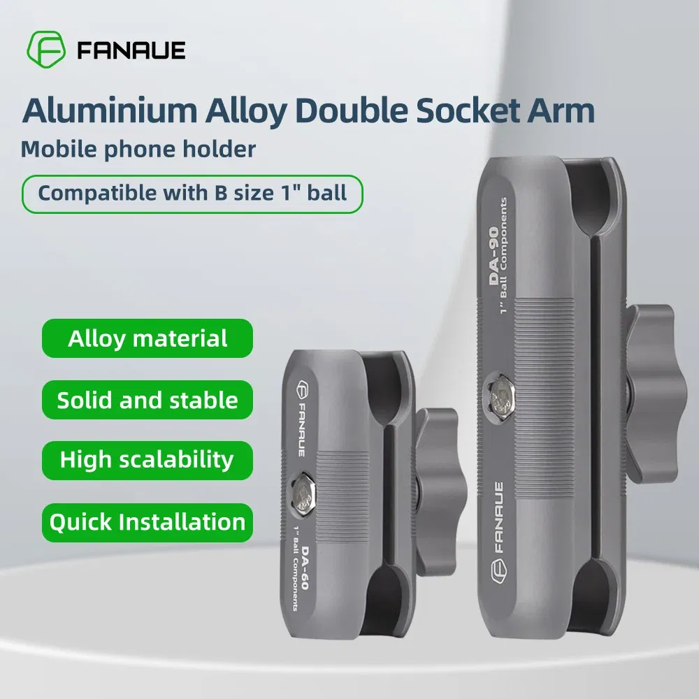 Color: Other - FANAUE Aluminum Alloy Double Socket Arm 25 mm/1 Inch Ball Head Holder Mount Clamp for Bicycle Motorcycle Camera for RAM MOUNTS