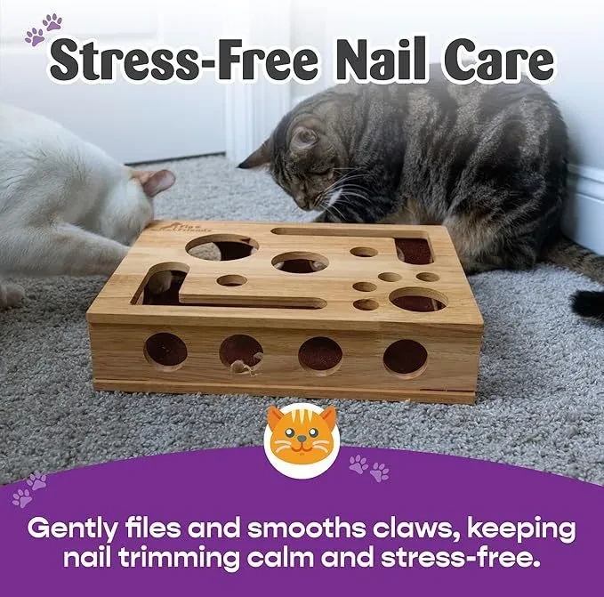 Cat ClawSaver™ - Interactive Frosted Wooden Cat Maze Toy