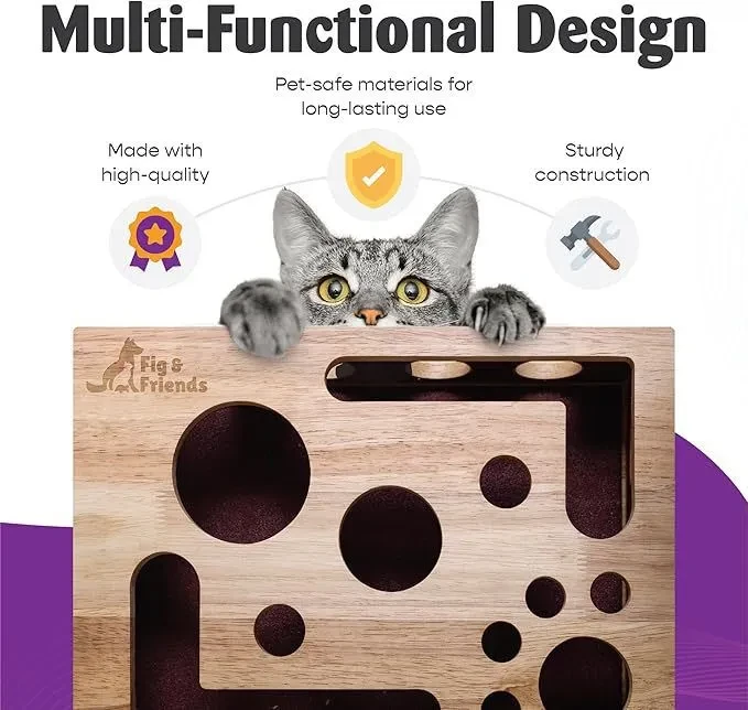 Cat ClawSaver™ - Interactive Frosted Wooden Cat Maze Toy