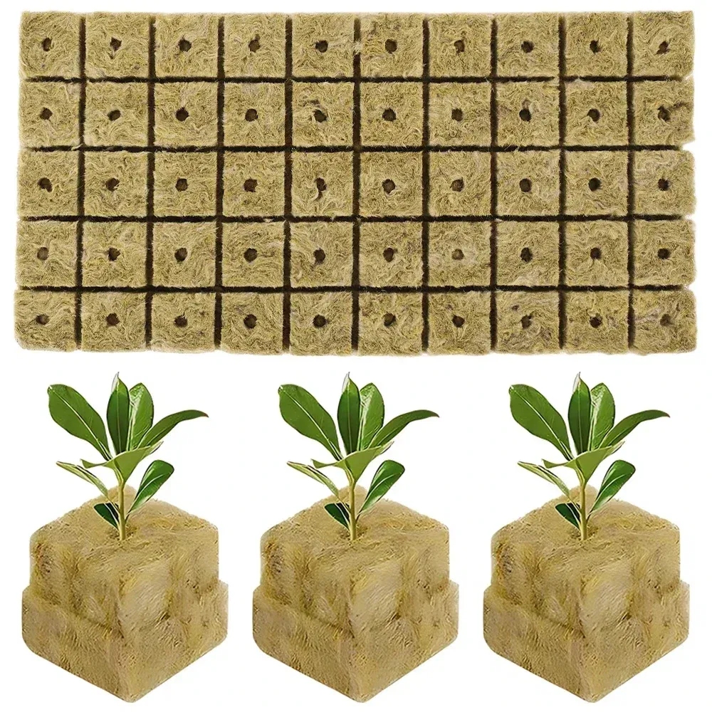 Color: Yellow - Stonewool Hydroponic Grow Media Cubes Plant Cube Soilless Substrate Seeded Planting Spong Plug Seedling Block Garden Tools