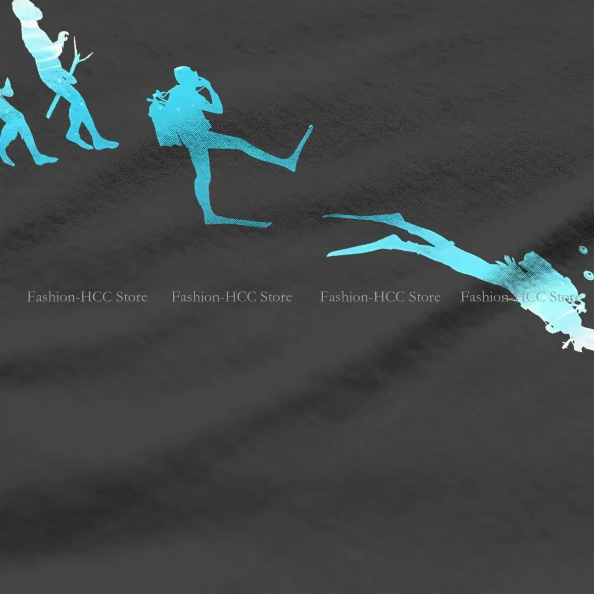 Color: WHITE, Size: L - Evolution Polyester TShirts Scuba Diving Print Homme T Shirt Hipster Clothing