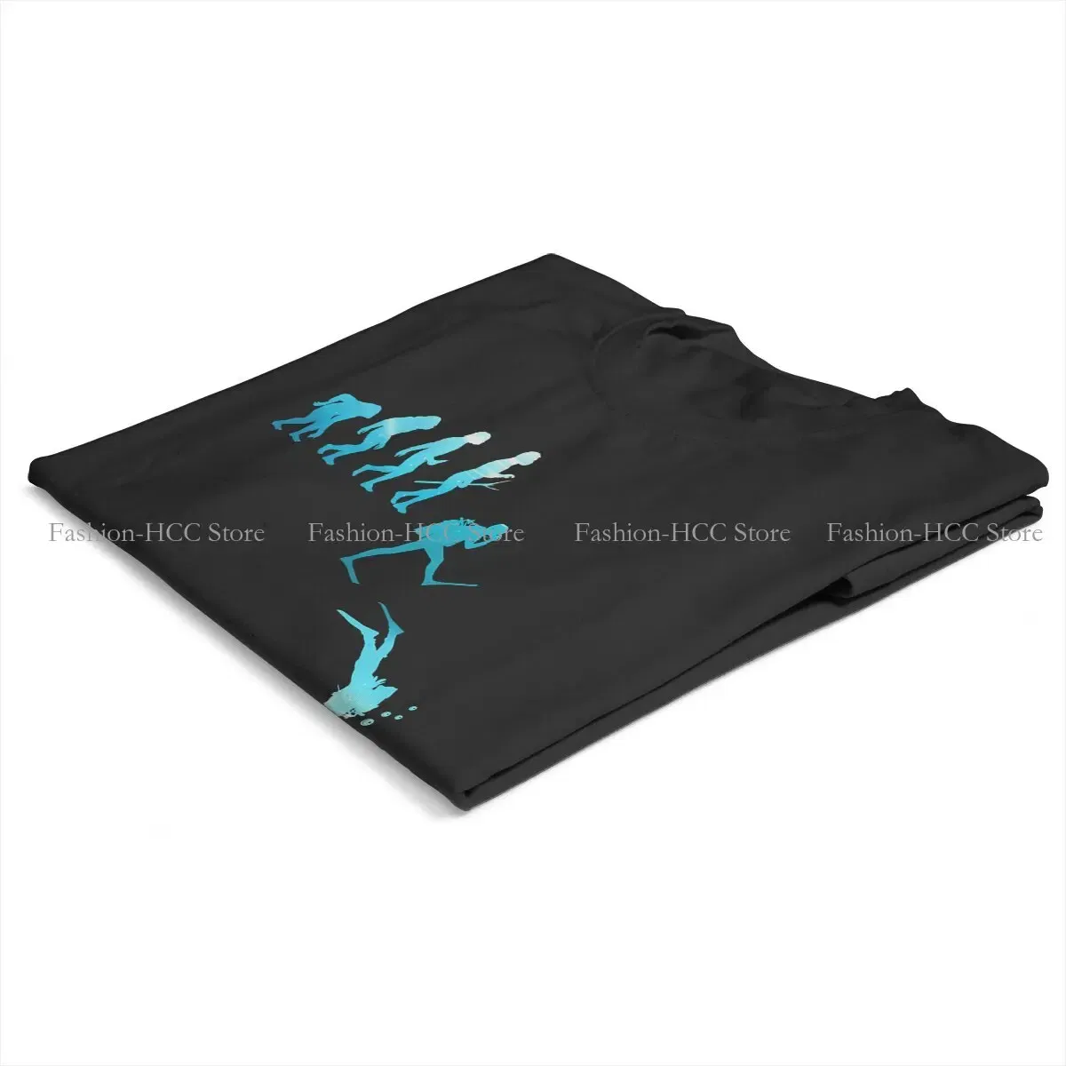 Color: WHITE, Size: L - Evolution Polyester TShirts Scuba Diving Print Homme T Shirt Hipster Clothing