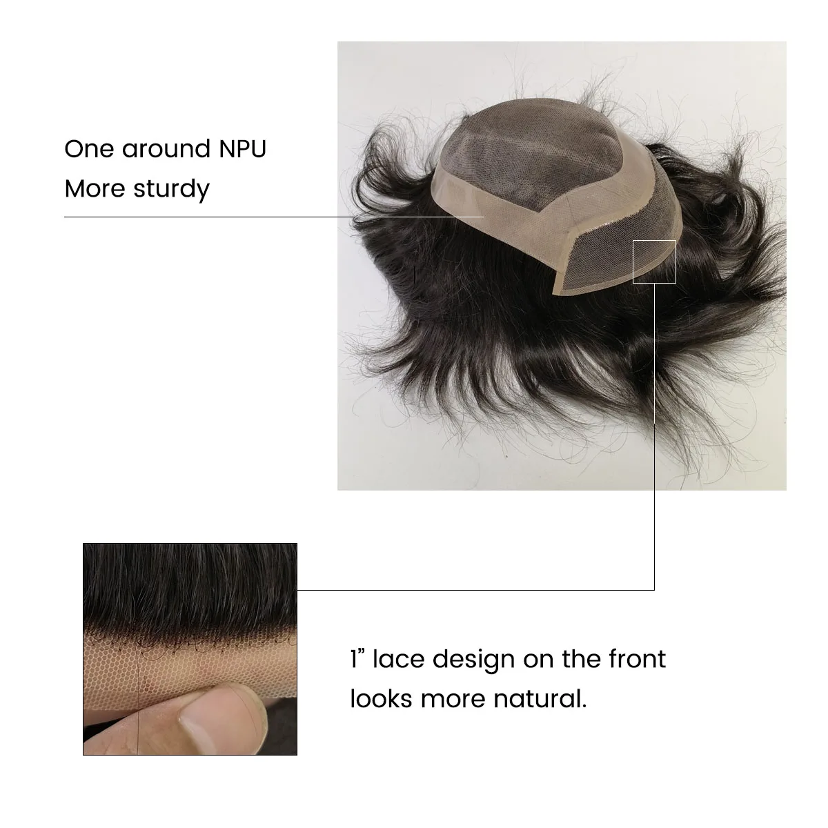 Hywel 6 Inches Mono Lace Men Toupee Men Wig 100% Human Hair System Unit Male Wig Lace Front Mono Top Natural Hairline Toupee