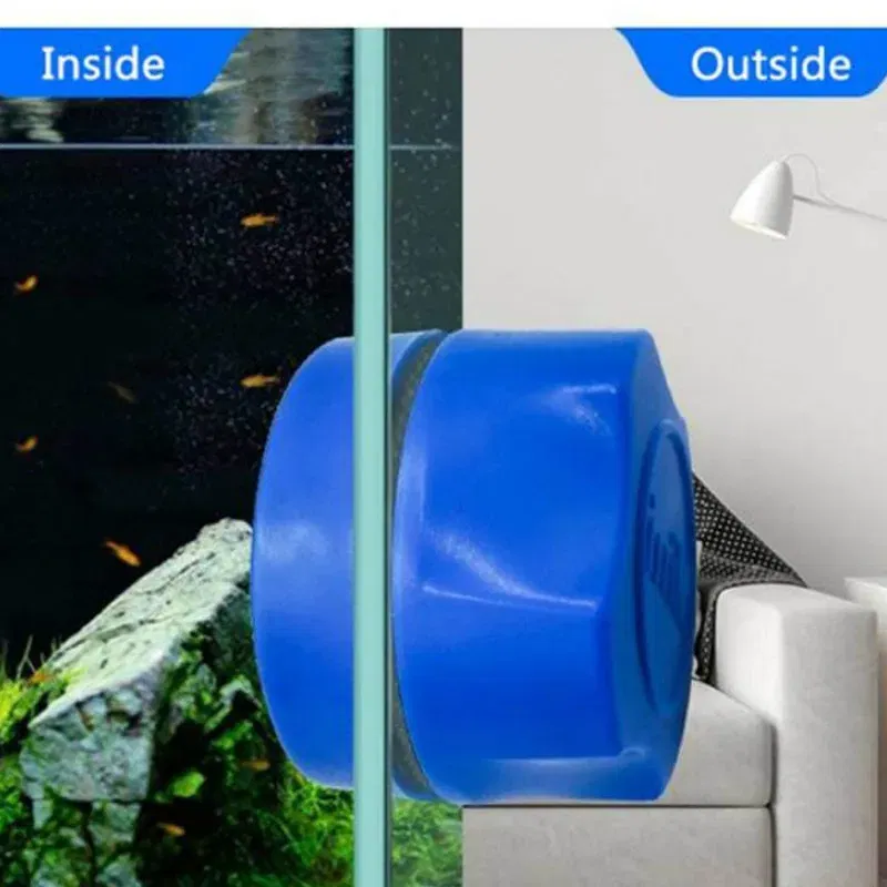 Color: Black - Aquarium Cleaning Magnet Fish Tank Clean Glass Scrubber Tool Double-Sided Algae Moss Removal Suspension Scraper