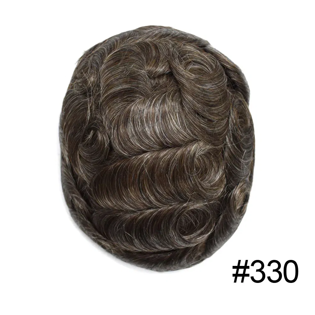Men Toupee Hair Systems Ultra Thin Skin 0.06MM V-LOOP Capillary Prosthesis Invisible Hairline Real Human HairPieces Hair Units