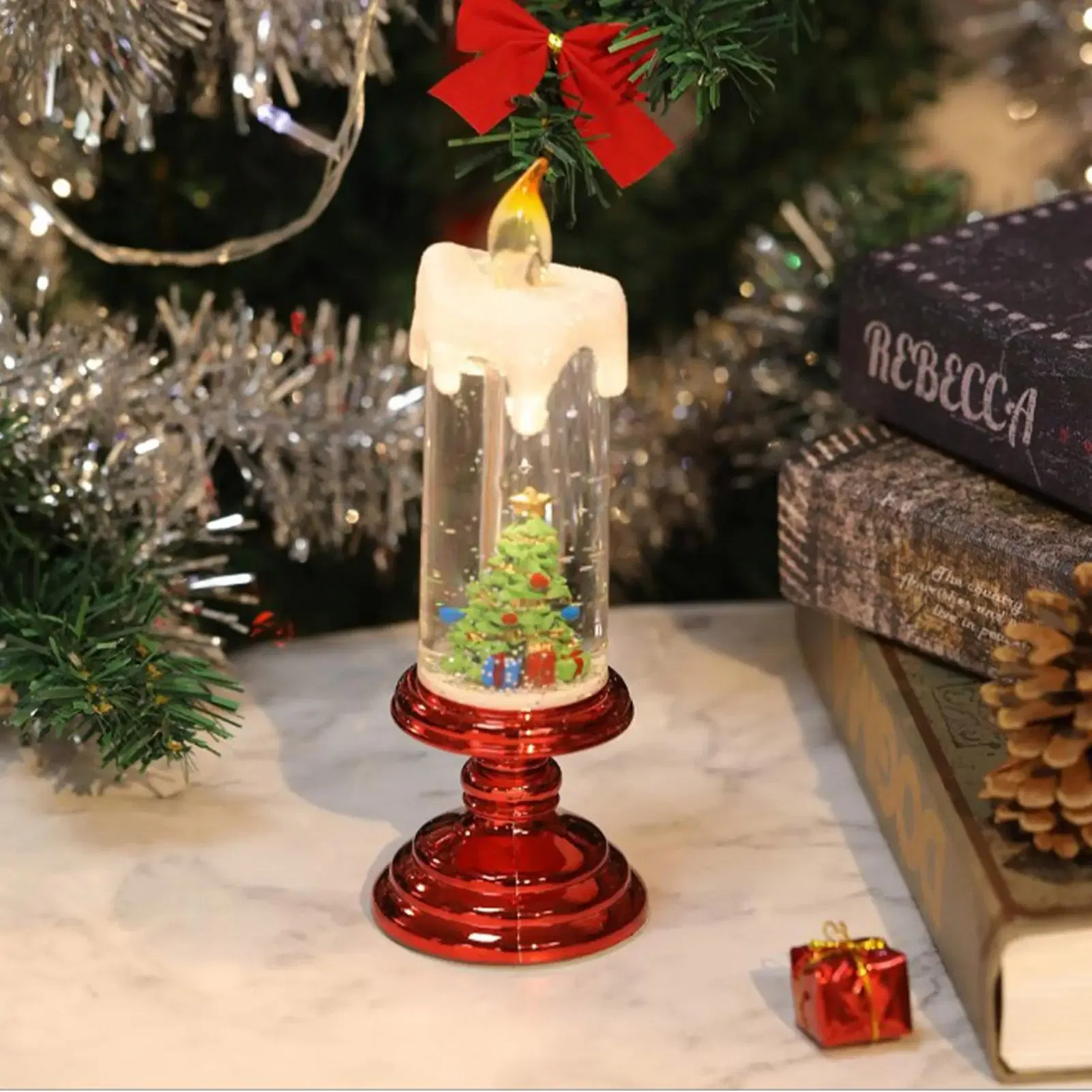 Color: Yellow, Ships From: CN - Led Christmas Candles Christmas Candles With Pedestal Christmas Party Ornament For Him Her Christmas Gift For Changing