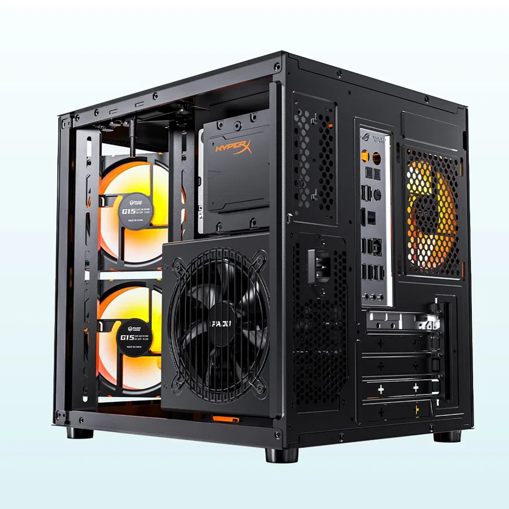 Color: black, Ships From: CHINA - To PADO YL Pc Case Sea view Room M-ATX Desktop Computer Main Chassis Without A-pillar Double-Sided Tempered Glass PC gamer
