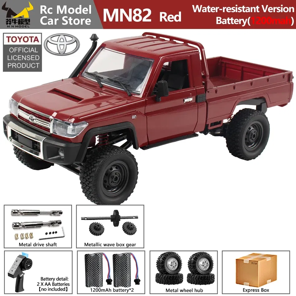 Color: Silver - MN MODEL 1/12 4X4 Remote Control Diving Off-road Car Retro LC79 Truck Climbing All Terrain Vehicle Rock Crawler Toy for Adult