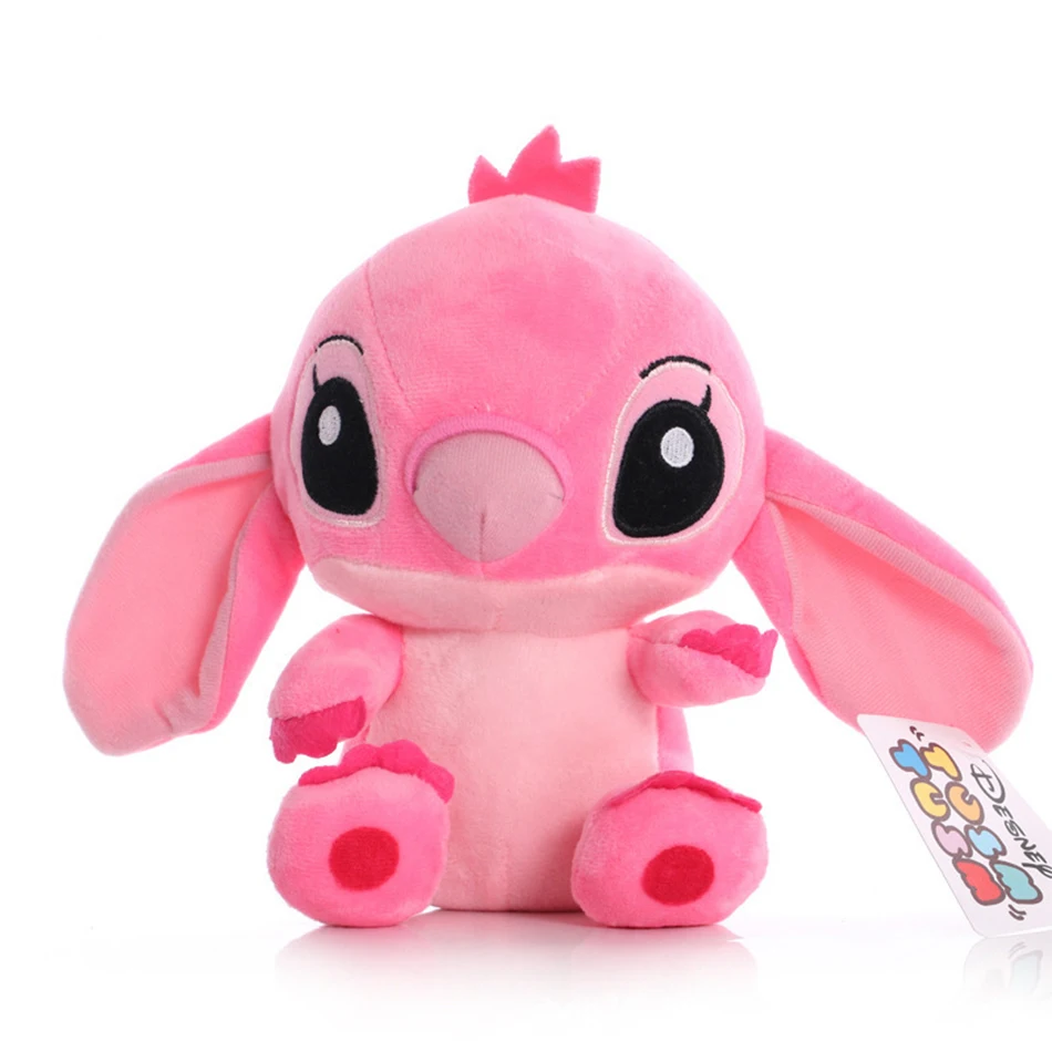 Color: DARK GRAY - 12cm 20cm 25cm Stitch Stuffed Plush Models Cartoon Stuffed Plush Dolls Anime Plush Baby Toys Kawaii Kids Birthday Gift