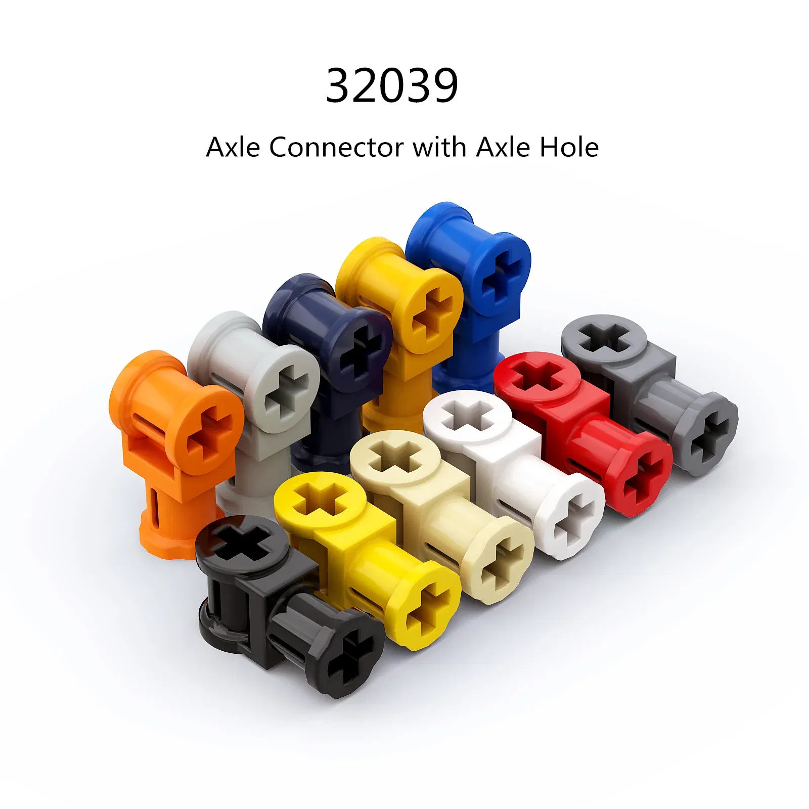 Color: Light Grey - 1 Pcs Buildings Blocks 32039 Axle Connector with Axle Hole Brick Collections Bulk Modular GBC High-Tehc Toy For MOC Set