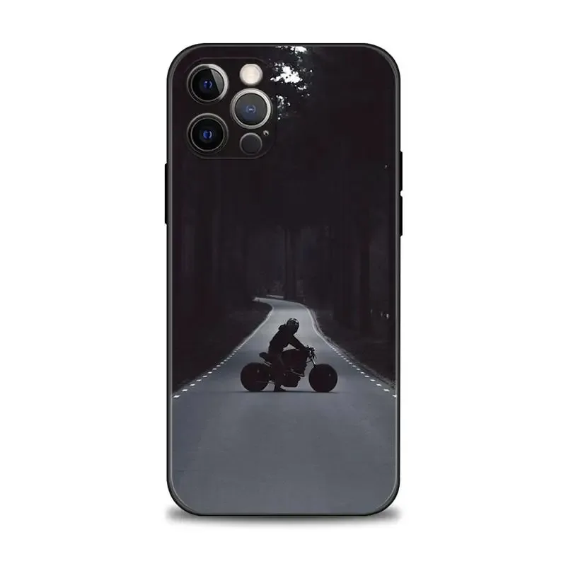 Color: Blue, Material: PE - Moto Cross Motorcycle Sports Phone Case For iPhone 16 15 14 13 12 11 Pro Max XS X XR Plus Mini Luxury Black Soft Cover Funda