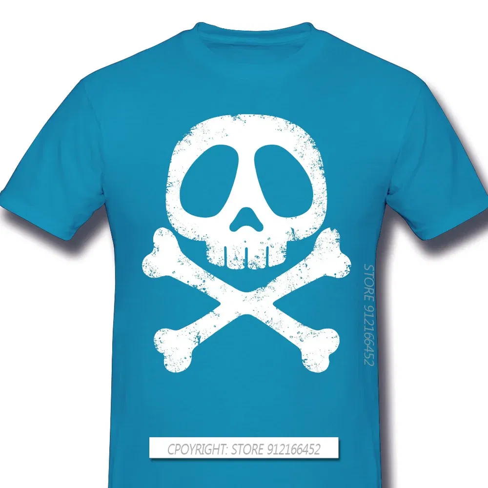 Color: ROYAL BLUE, Size: L - Cool Black TShirt Space Pirate Captain Harlock Arcadia Kei Yuki Anime Homme T-Shirts Tee Pure Cotton Oversize Short Sleeve