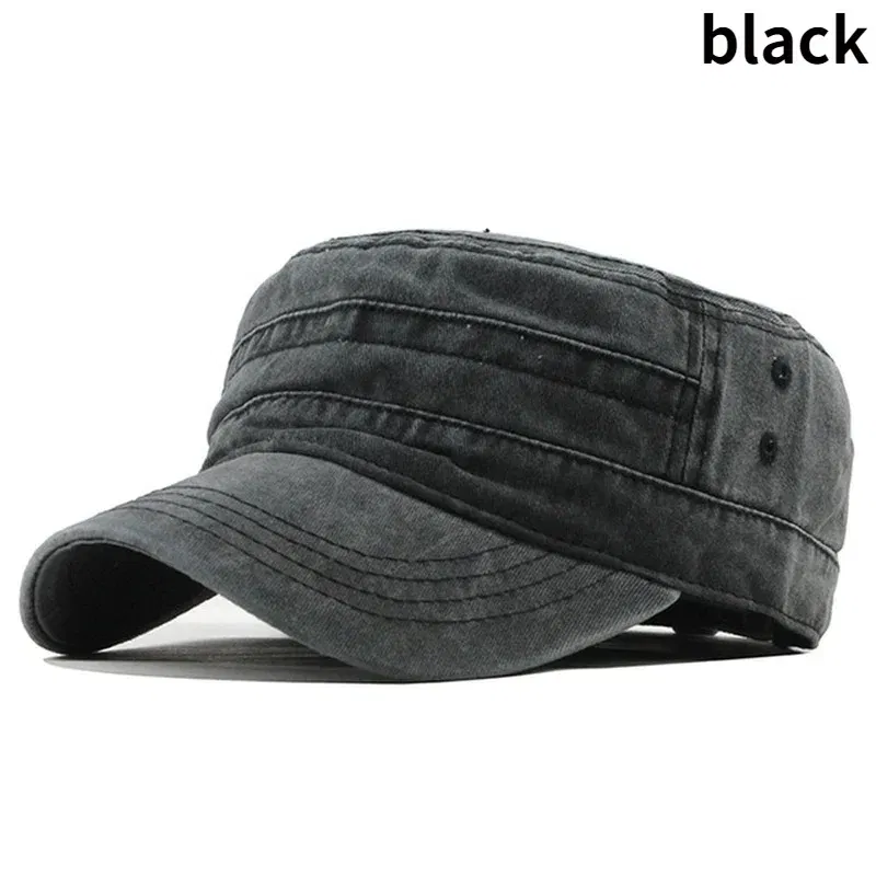 Color: Black - Delysia King Classic men's flat hat casual cap summer sun hat