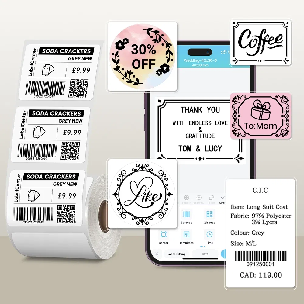 Color: RED - Phomemo Label Maker Paper M110 Label Adhesive Paper White Waterproof Thermal Sticker for M110 M221 M200 M220 Portable Printer