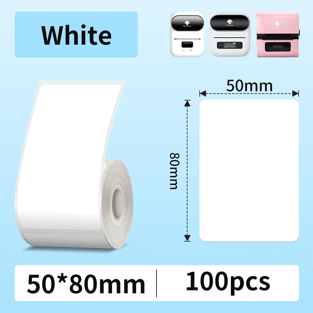 Color: RED - Phomemo Label Maker Paper M110 Label Adhesive Paper White Waterproof Thermal Sticker for M110 M221 M200 M220 Portable Printer
