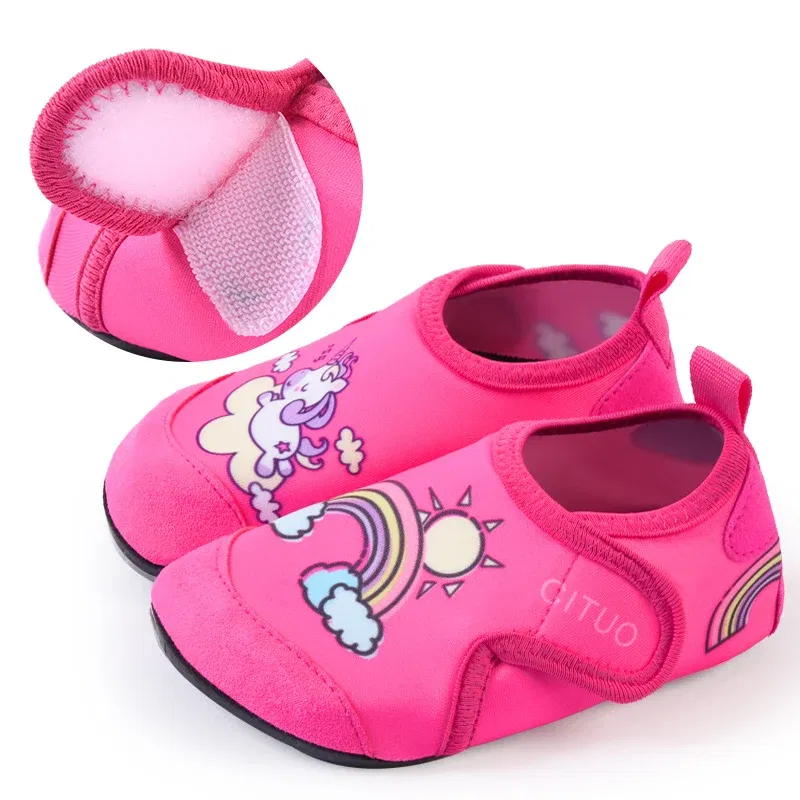 Children Beach Shoes Water Socks Boys And Girls Home Shoes Baby Indoor Socks Cartoon Unicorn Kids Slippers