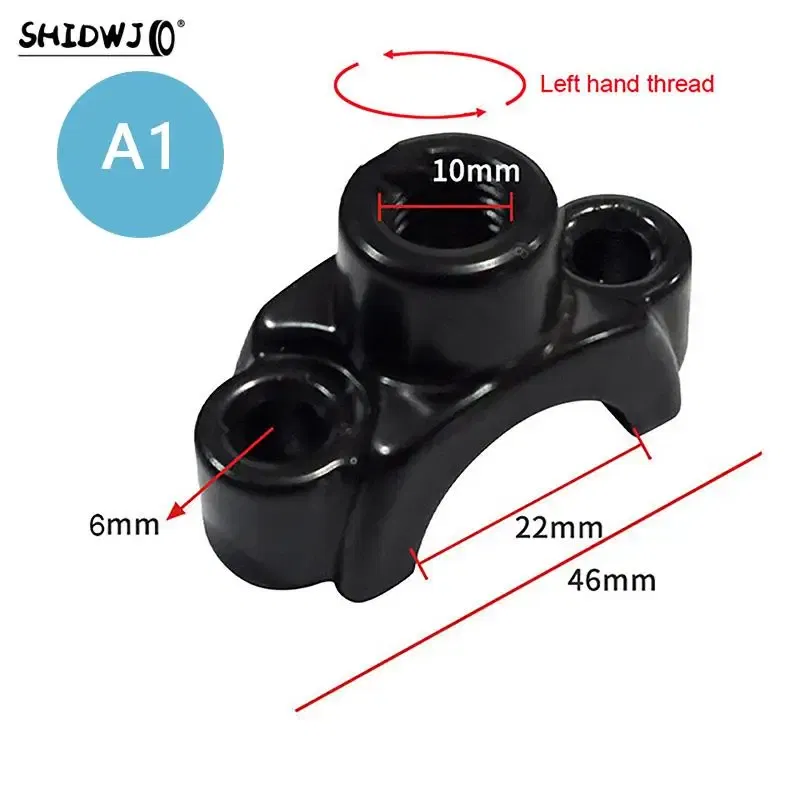Color: army green - New 22mm Handlebar 10mm ThreadMotorcycle Master Cylinder Brake Lever Mirror Mount Clamp Rear View Mirror Holder Adapter