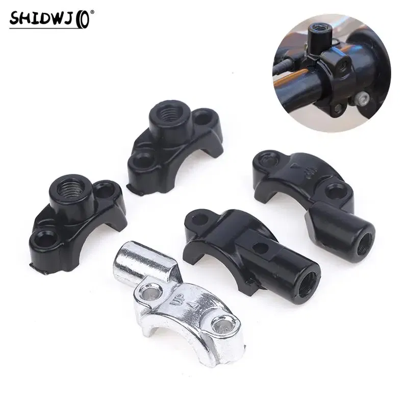 Color: army green - New 22mm Handlebar 10mm ThreadMotorcycle Master Cylinder Brake Lever Mirror Mount Clamp Rear View Mirror Holder Adapter