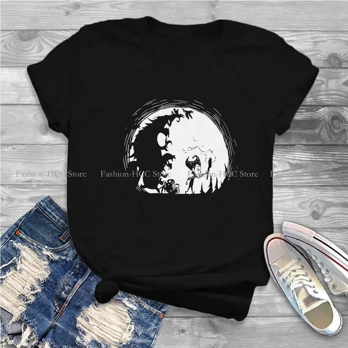 Color: black, Size: XXXL - Dont Starve Polyester TShirts Monster Distinctive Homme T Shirt New Trend Clothing