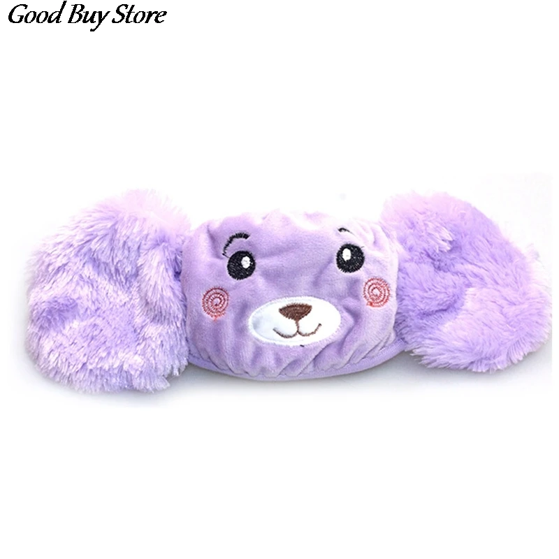 Color: GRAY - Cartoon Bear Earmuffs Children Autumn Winter Fur Earmuff Mouth Cover Kids Comfortable Ear Muff Ear Warmer Skiing Warm Earlap