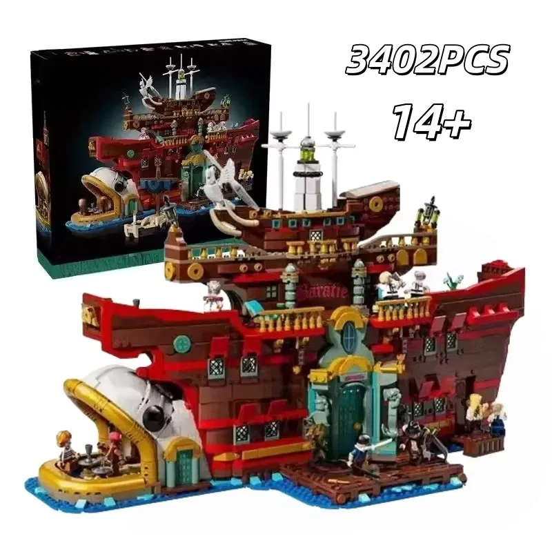 New floating restaurant model building blocks craft ship restaurant difficult toys for children and adults holiday Christmas bir