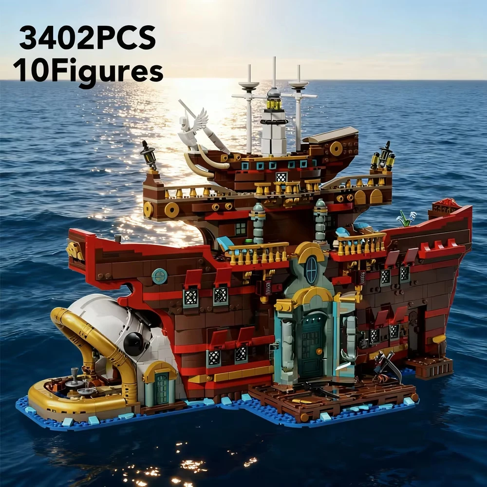 New floating restaurant model building blocks craft ship restaurant difficult toys for children and adults holiday Christmas bir