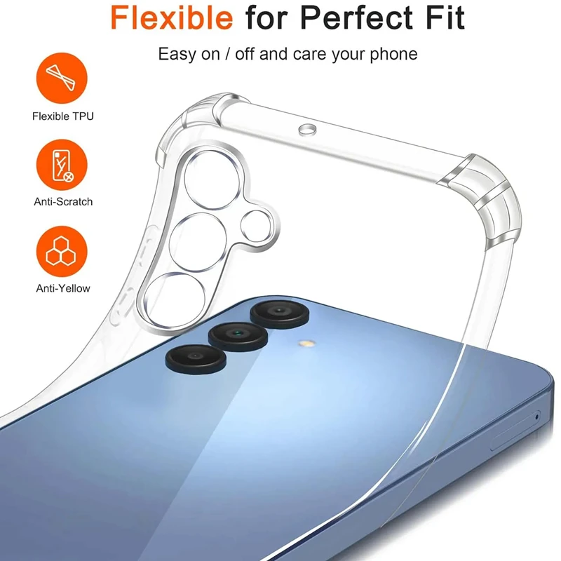 Color: camel - Luxury Clear Phone Case For Samsung Galaxy A15 A25 A35 A55 A04 A14 A23 A54 A03 A13 A23 A33 A53 A73 A32 A52 A72 Back Cover