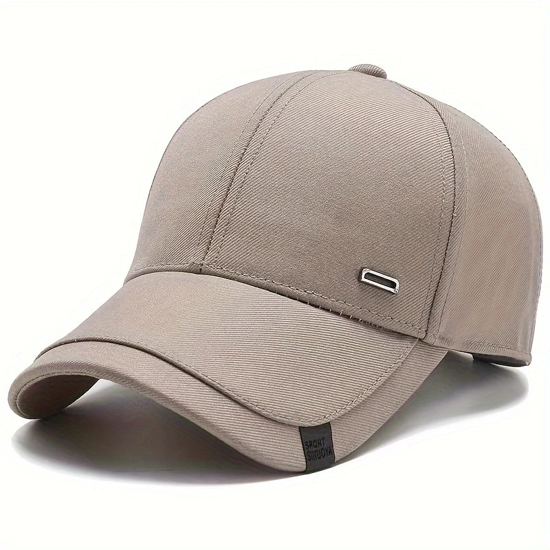Color: black - Unisex Square Silver Buckle Label Baseball Caps Spring Autumn Outdoor Adjustable Casual Hats Sunscreen Hat