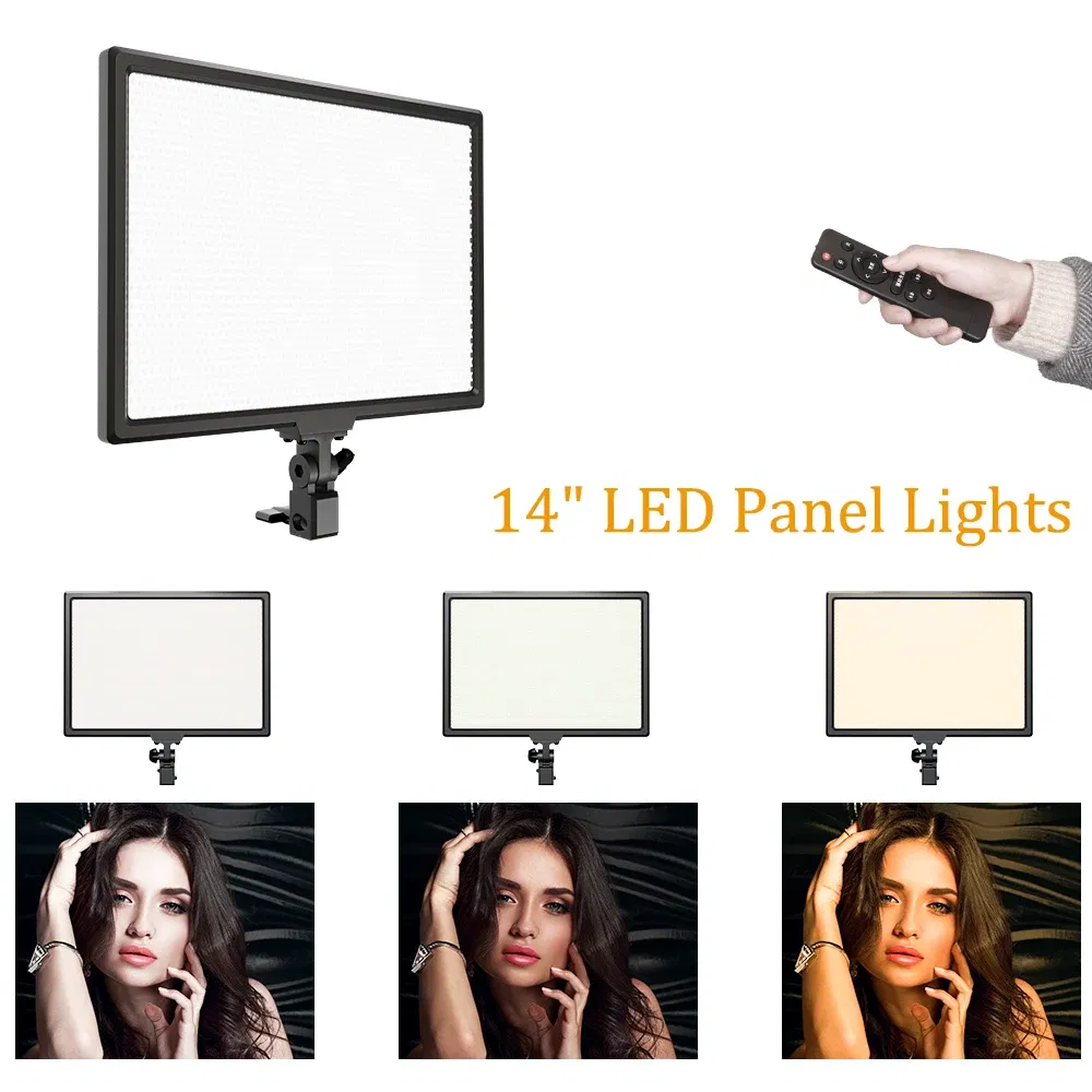 SH 14inch Photography LED Panel Video Light Selfie Dimmable Lighting Photo Studio Live Stream Fill Lamp Three Color With Tripod