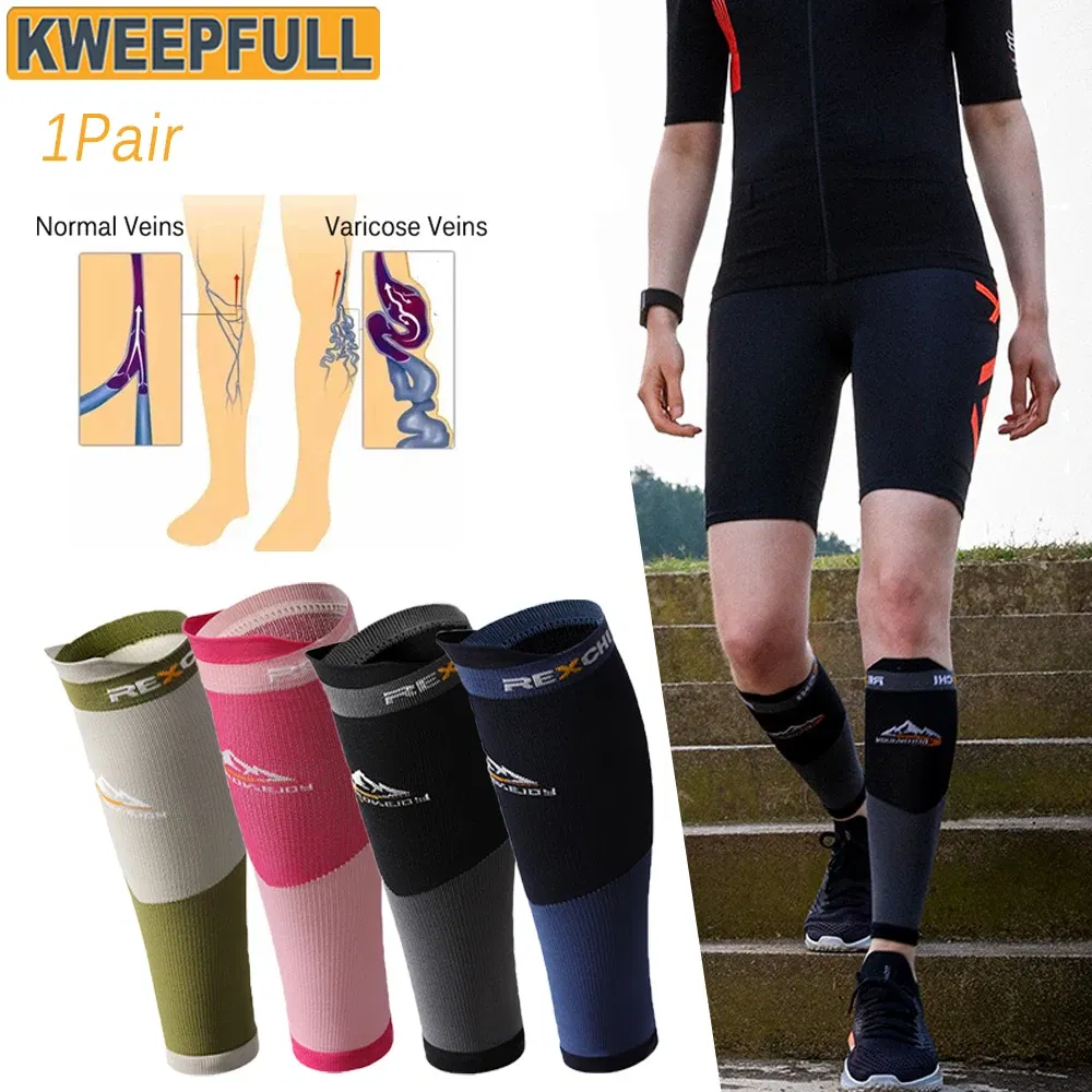 1Pair Leg Compression Sleeve, Calf Support Brace Calf Sleeve for Men & Women, Footless Compression Sock for Fitness,Shin Splint