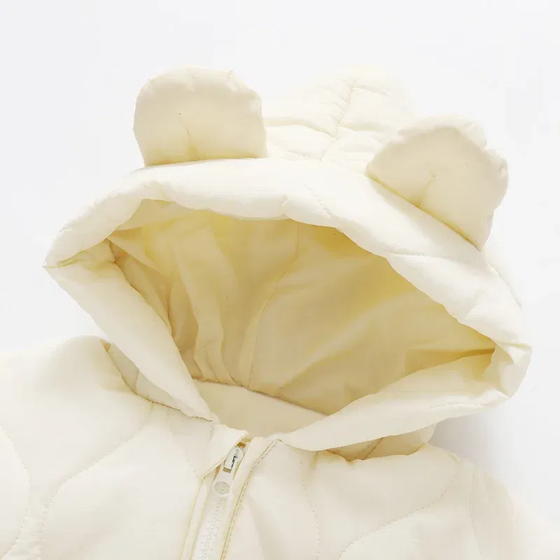 Autumn Winter Hooded Infant Newborn Baby Rompers Fleece Padded Cartoon One-pieced Outdoor Outfit for Baby Boys Girls