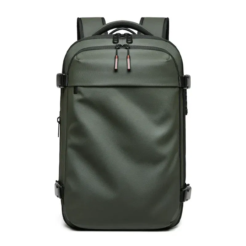 Color: Brown - Men Travel Backpack vacuum compression Laptop Backpack 17 inch Extended Large Capacity school Backpack Hiking Business backpack