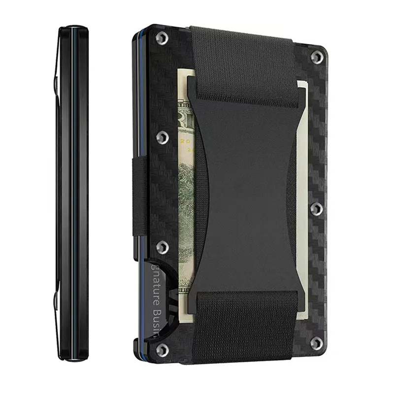 Color: Chocolate, Ships From: CHINA - Forged Carbon Fiber Mini Slim Wallet case organizer for Men Cartera Tarjetero Hombre Cashback Credit Card Holder Luxury gift