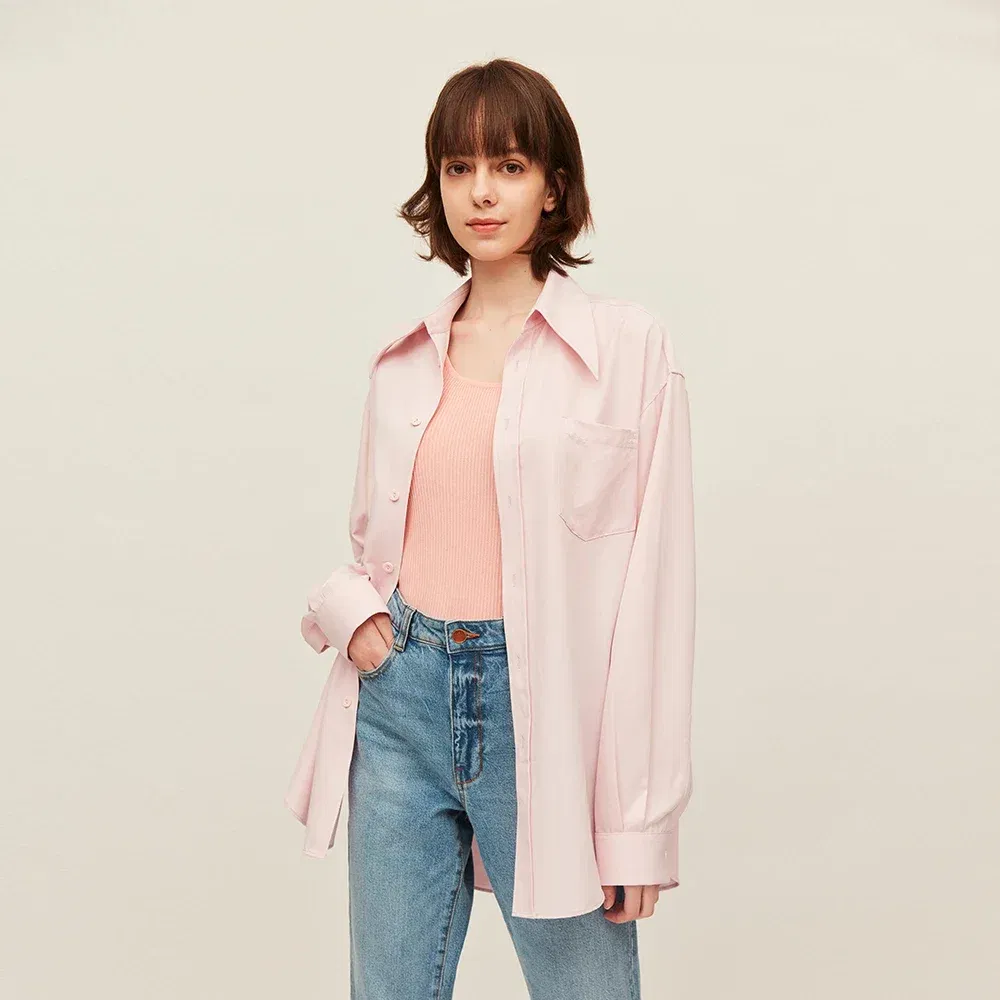 Color: Pink, Size: M - OhSunny Women Shirts Sun Protection Long Sleeve Coat UPF50+ Anti-UV Breathable Fashion Loose Blouse Outdoor Spring Summer Tops