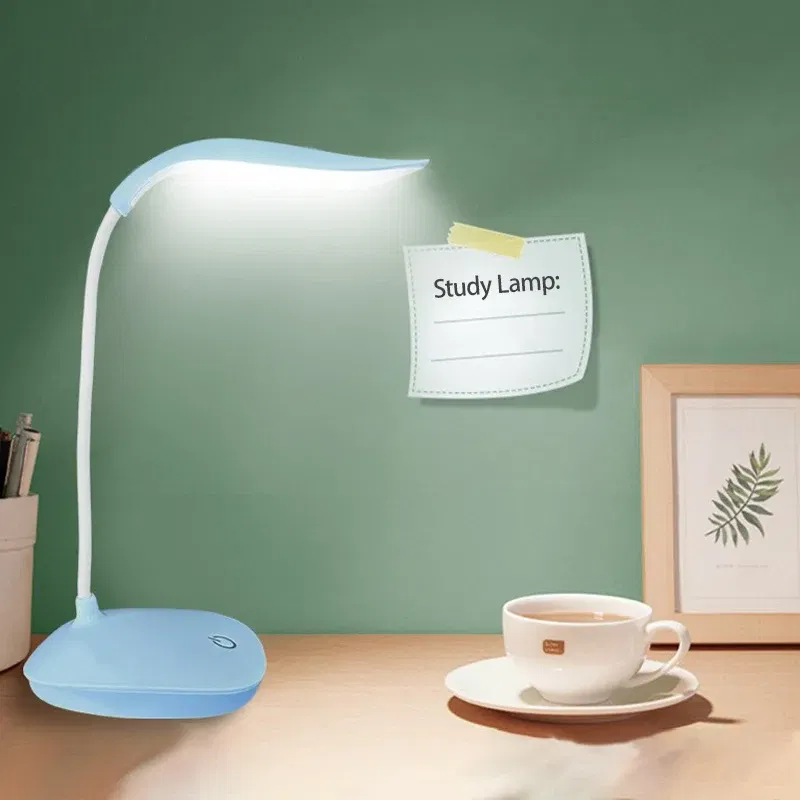 Body Color: Blue - LED Reading Desk Lamp Portable Desk Lamp USB Charging Table Light Touch Dimming Learn Eye Protection Light Room Office Lighting