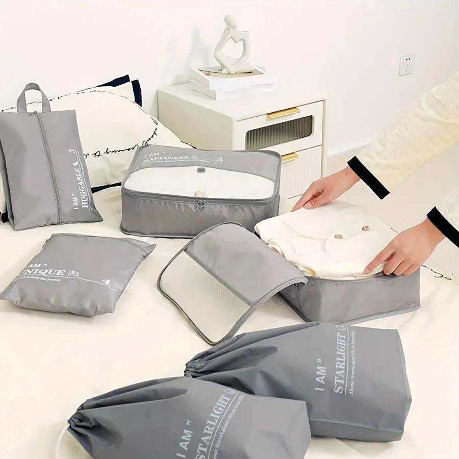 Color: black, Ships From: CHINA - 6pcs, Packing Cubes Luggage Organizers, Travel Accessories