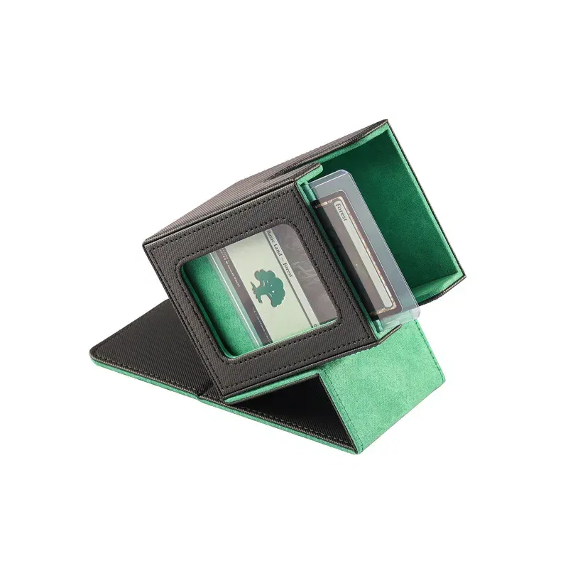Color: green - New 100+ card storage box TCG MTG board game commander card carrying organizer box trading 3 "X4" regular storage box baseball