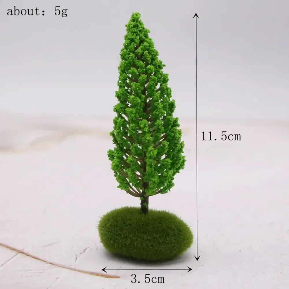 Color: light green - Artificial Moss Rocks/Wooden Base Model Trees Simulation Plastic Dollhouse Mini Tree Natural Green Bonsai Figurine