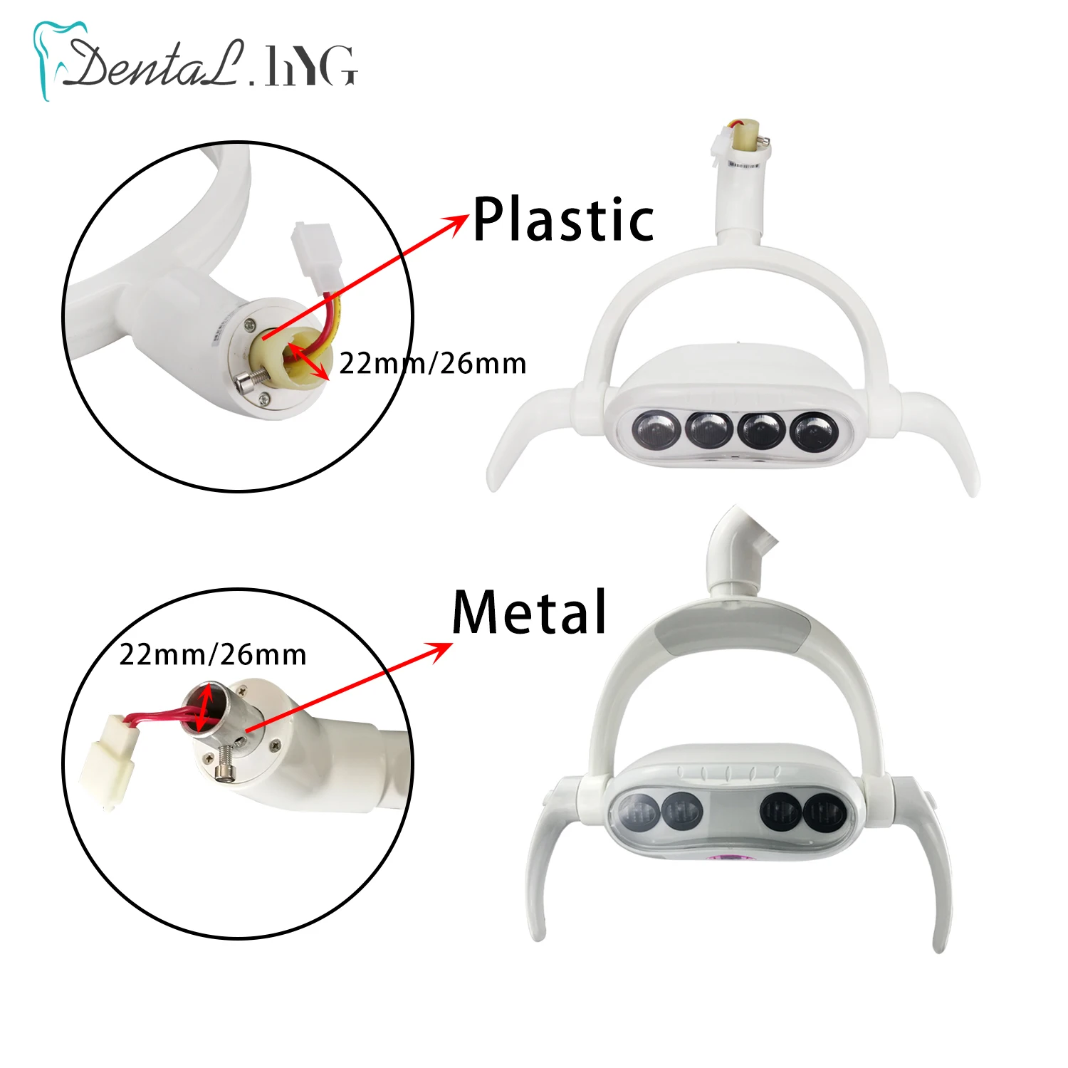 Color: Black - 4LED Dental LED Induction Lamp Shadowless Oral Lamp With Sensor Operation Light for Dental Chair Unit Dentistry Tool Equiment