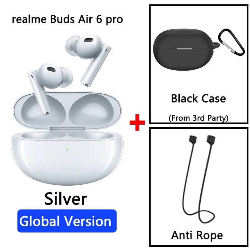 Color: Silver, Ships From: CHINA - New! Global Version Buds Air 6 Pro True Wireless Earphone 50dB Deep Sea Noise Reduction 2.0 Bluetooth 5.3 IP55 Headphone